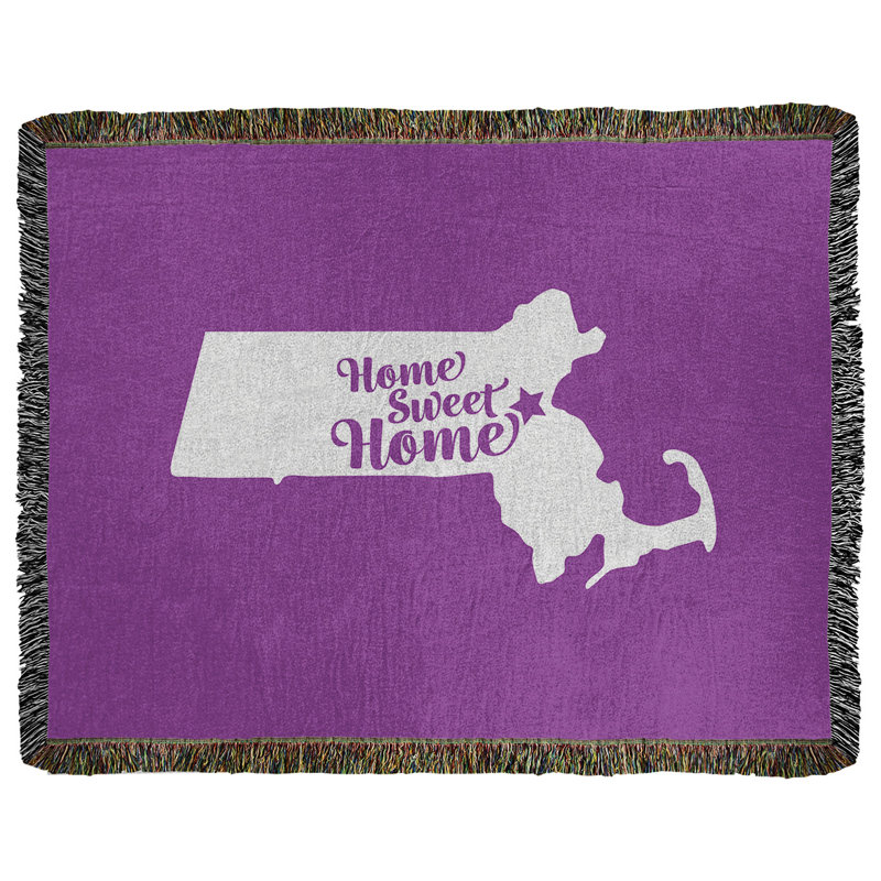 Jeté en coton tissé à la maison boston, l 37 po x L 52 po, Violet