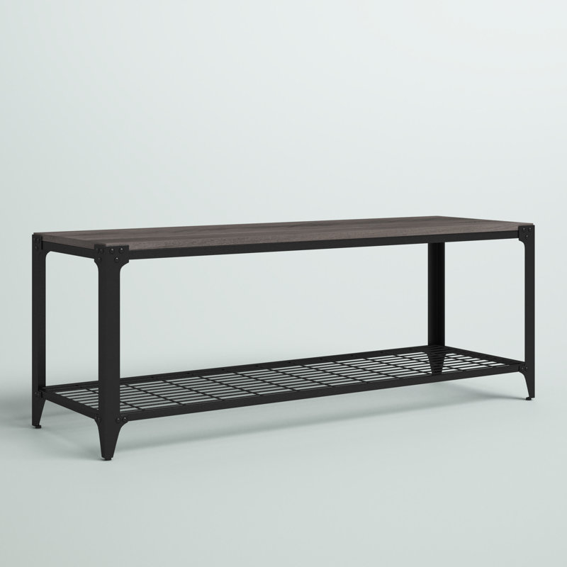 Sara Upholstered Storage Bench, Gray Wash