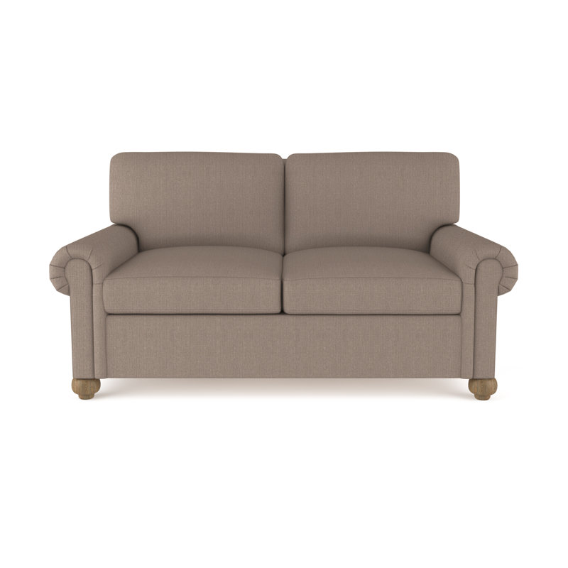 Causeuse Leroy, Ébène, Lin à tissage carré albâtre, H 36 po x l 72 po x P 43 po