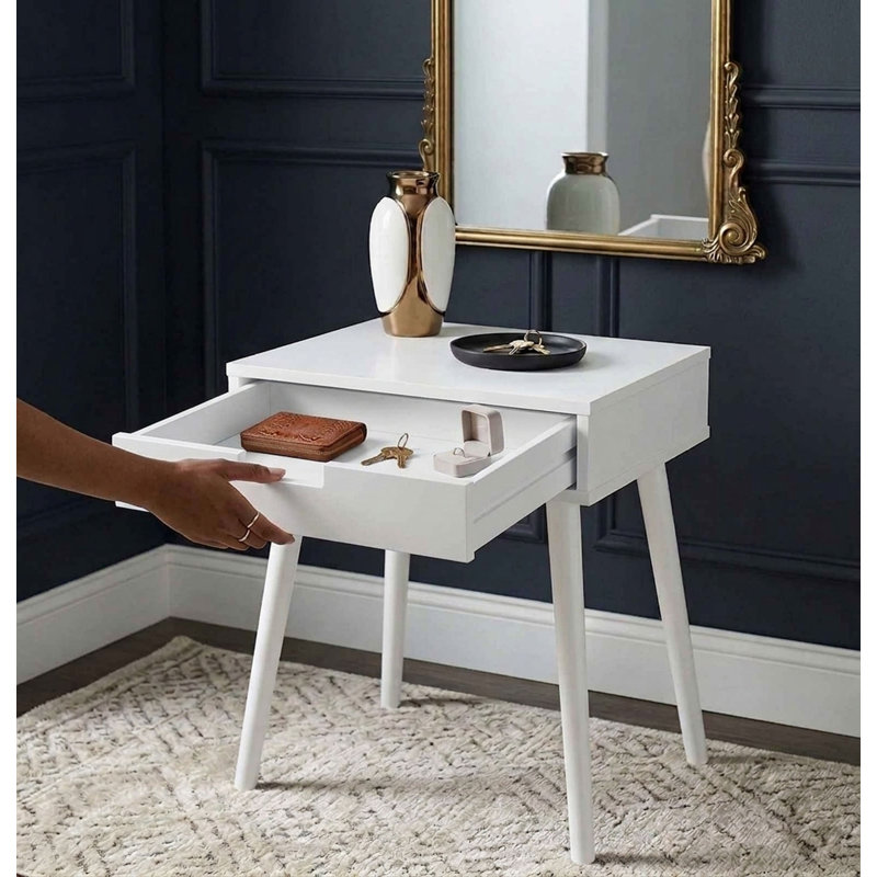 Southborough End Table with Storage, White