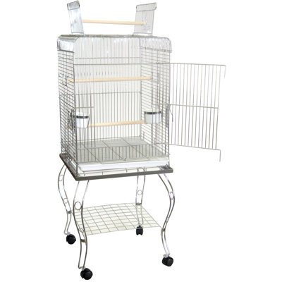 Halbert 57 in. Steel Play Top Floor Bird Cage with Wheels with Stand with Perch with Tray