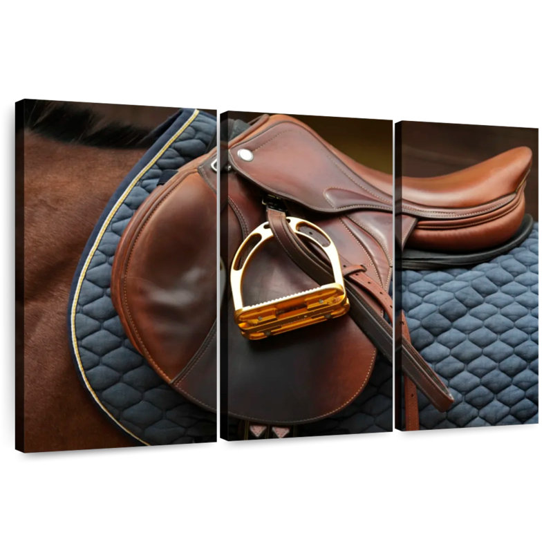 Mehar Brown Leather Saddle, 24" H x 38" W