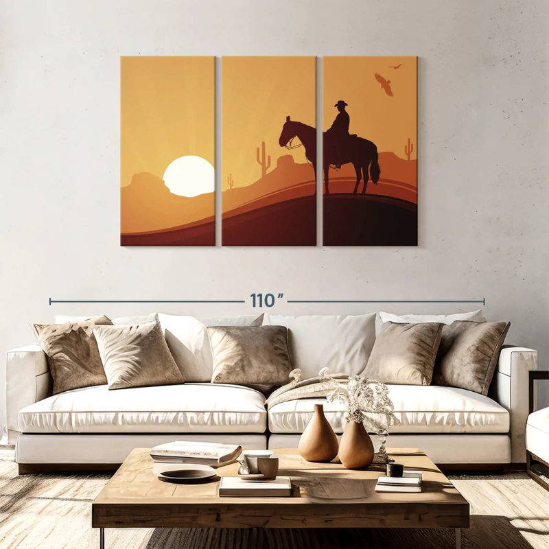 Lelar Desert Cowboy, 48" H x 74" W