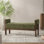Banc de repose-pieds moderne rembourré 51,8 po, structure en bois massif, chenille verte