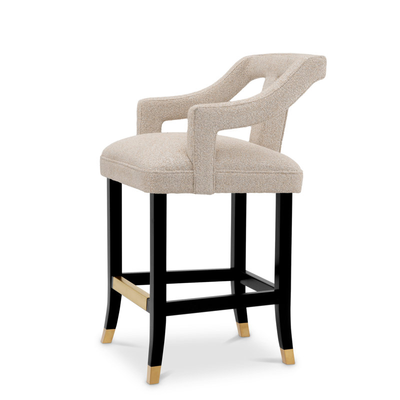 Roumier Upholstered Stool, Bar Stool (28.35" Seat Height)
