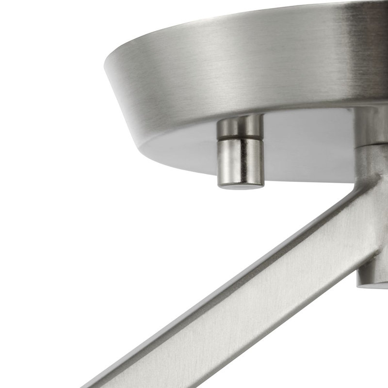 Plafonnier semi-encastré en verre Astri, Nickel brossé