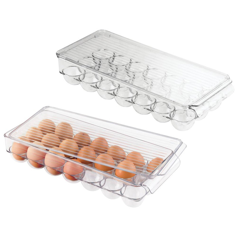 Porte-œufs en plastique iDesign - peut contenir 21 œufs - ensemble de 2 - transparent