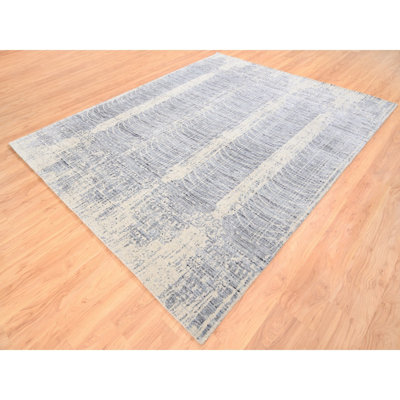 Maxamus One-of-a-Kind 8'1" x 9'10" Rectangle Silk and Wool Area Rug in
