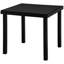 Table de salle à manger noire avec structure en aluminium et plastique, 80 cm, plateau imitation bois, 4 couverts