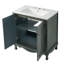 Meuble-lavabo avec lavabo en céramique, 2 portes et tablettes réglables