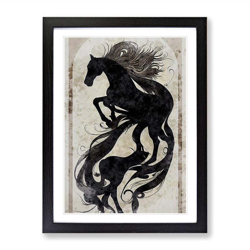Magnificent Horse No.4 Abstract - Framed Print, Black Framed, 64cm H x 46cm W x 2cm D