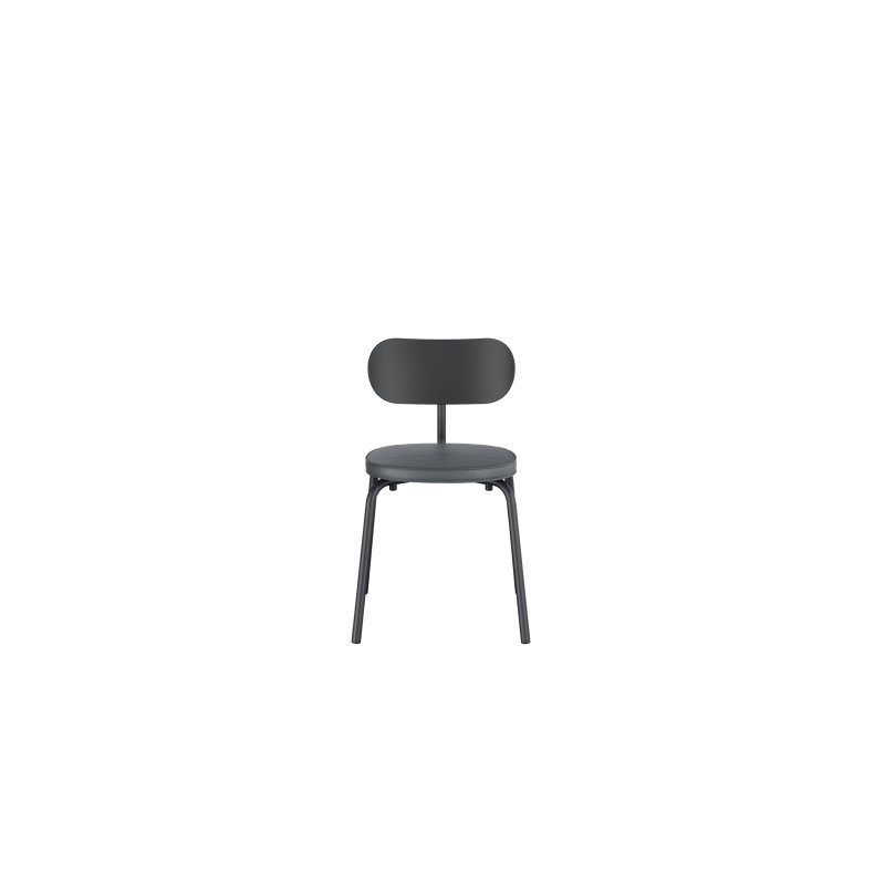 Chaise d'appoint en métal Khylia, Siège gris / base noire