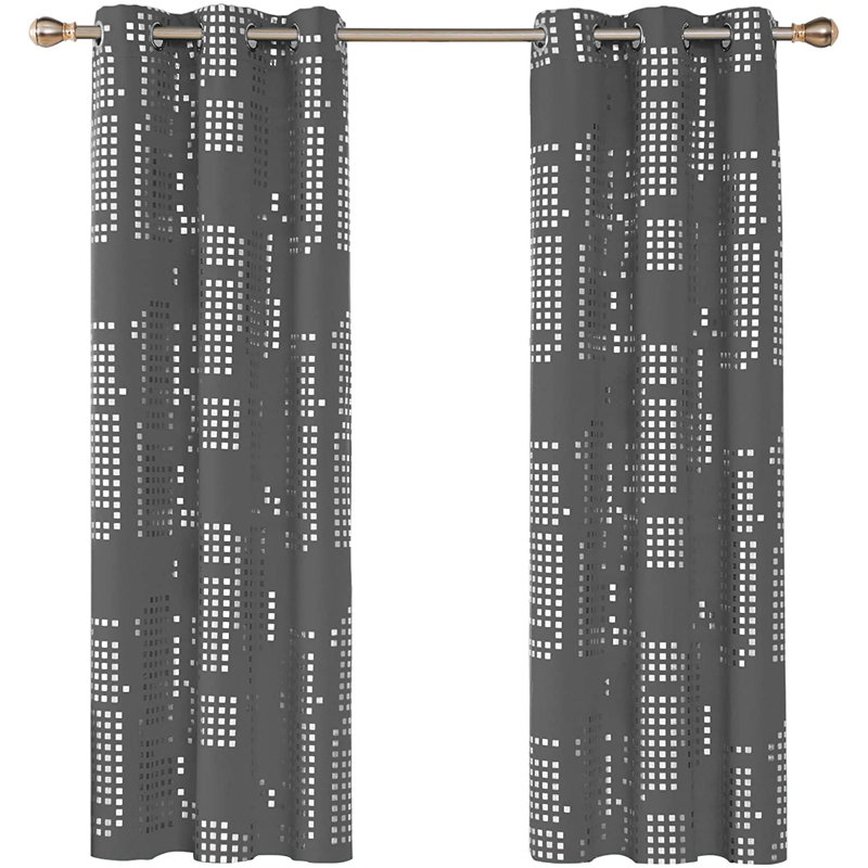 Carmacmoin Room Darkening Curtain Pair, Light Gray, 52" W x 72" L
