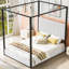 Castella Canopy Bed With Upholstered Headboard And Metal Frame-9032286-9032284