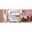 Lit double en bois pleine grandeur avec une tablette et une armoire - Décoration moderne combinée et rangement élégant-148016321