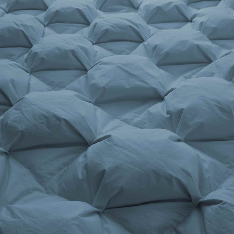 Winter Goose Down Comforter with 300 TC Organic Cotton Fabric, Twin, Navy