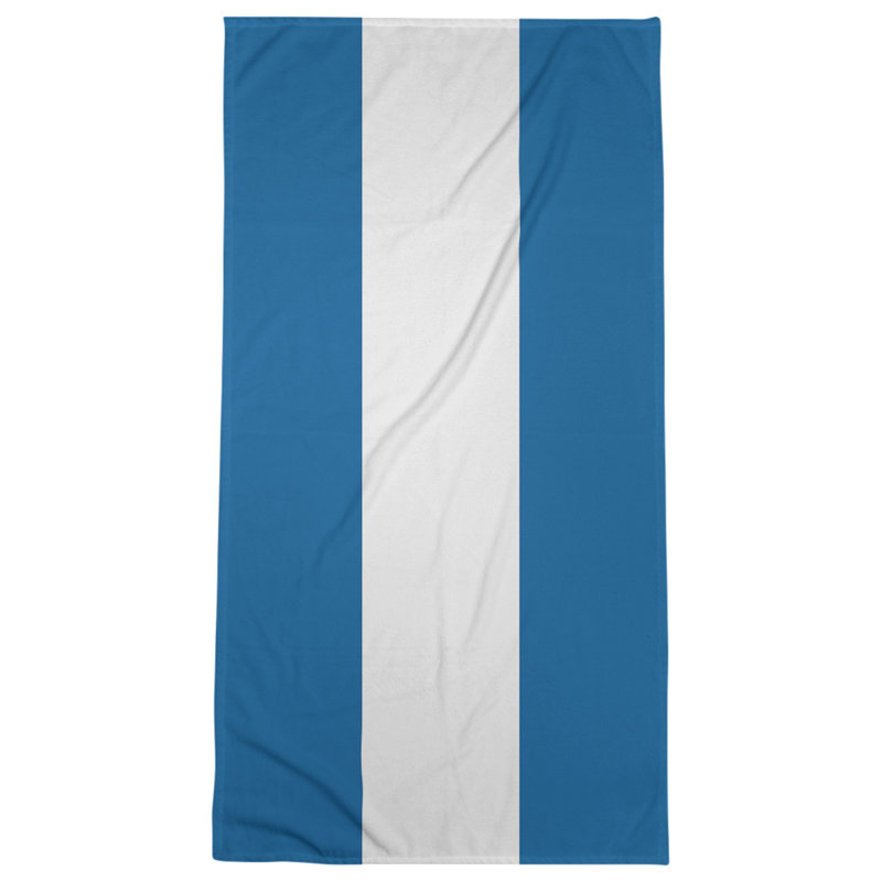 Bath Towel, Dodger Blue/White/Dodger Blue, Microfiber