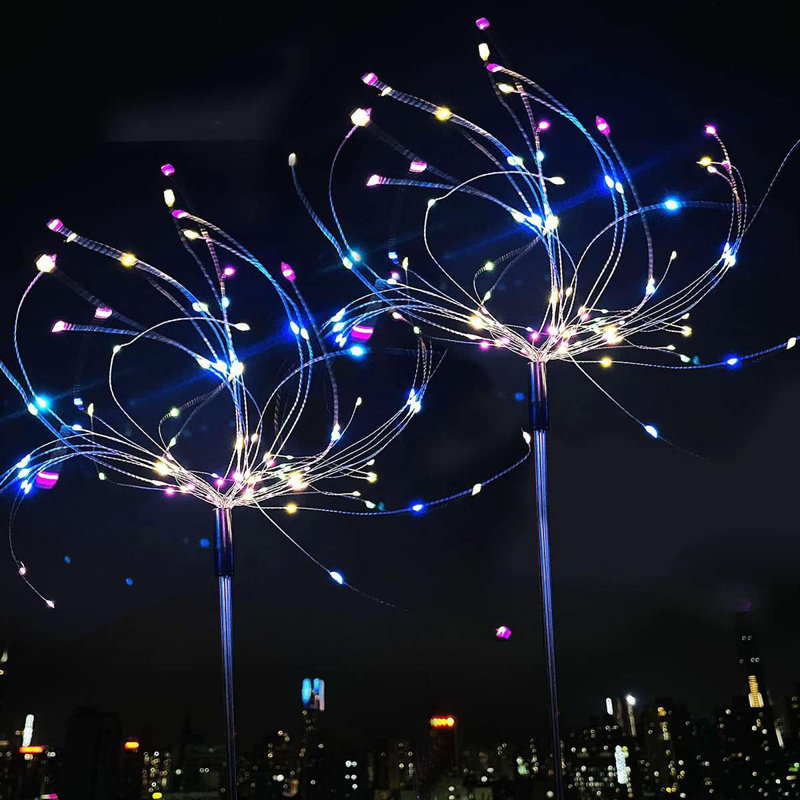 Colorful Solar Powered 120 LED Firework Garden Lights