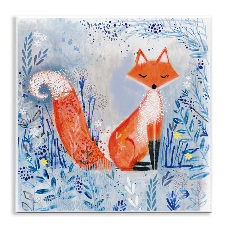 Plaque murale «Whimsical Fox Nature Collage», conception par Clare Tupper