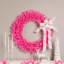 Couronne de Noël artificielle en pin, 36 po, rose, non éclairée