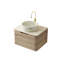 Meuble-lavabo 24 po avec lavabo, armoire de rangement flottante en contreplaqué avec tiroir, cuve en céramique avec motif en pierre et plateau en pierre frittée à motif travertin, pré-assemblé-126233502