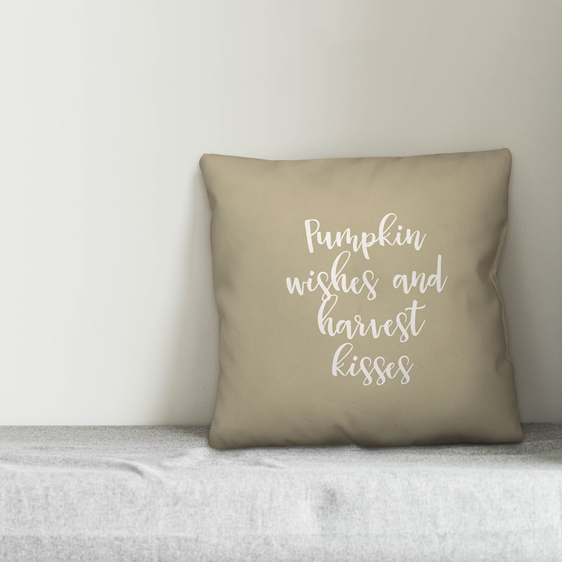  Coussin Pumpkin Wishes and Harvest Kisses, Beige, Coussin décoratif