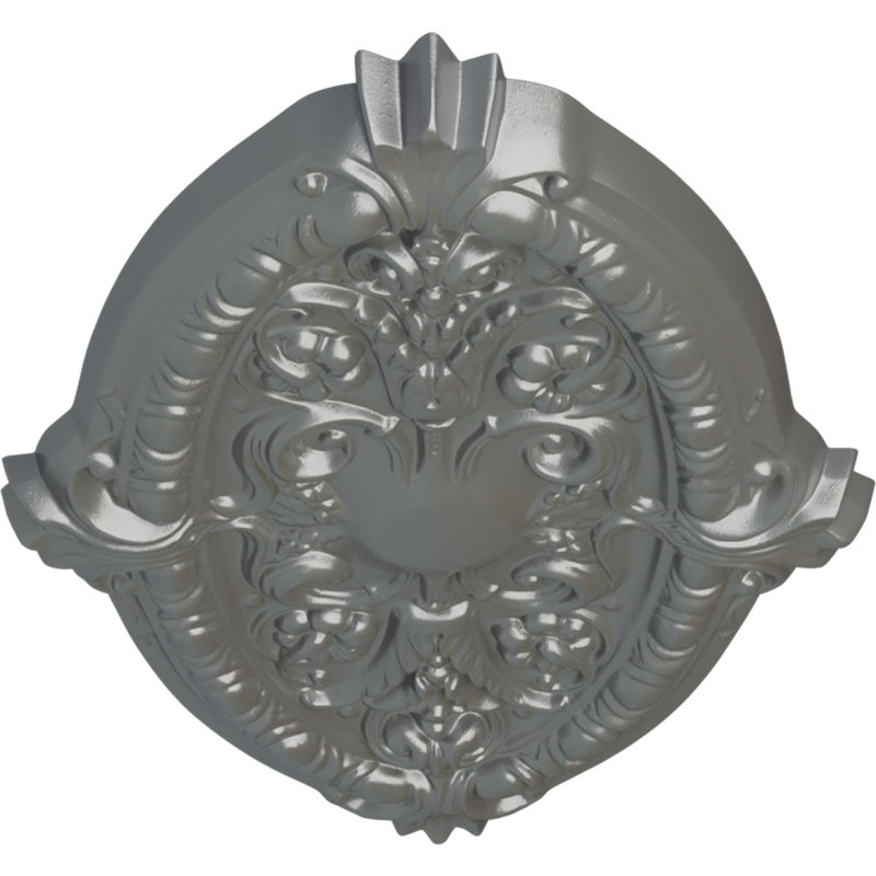 Médaillon de plafond 26 po x l 26 3/8 po x H 17 1/4 po x P 1 3/4 po (convient aux auvents jusqu'à 3 po), Argent