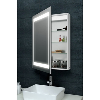 500mm W 700mm H Surface Frameless Medicine Cabinet Mirror 3 Fixed