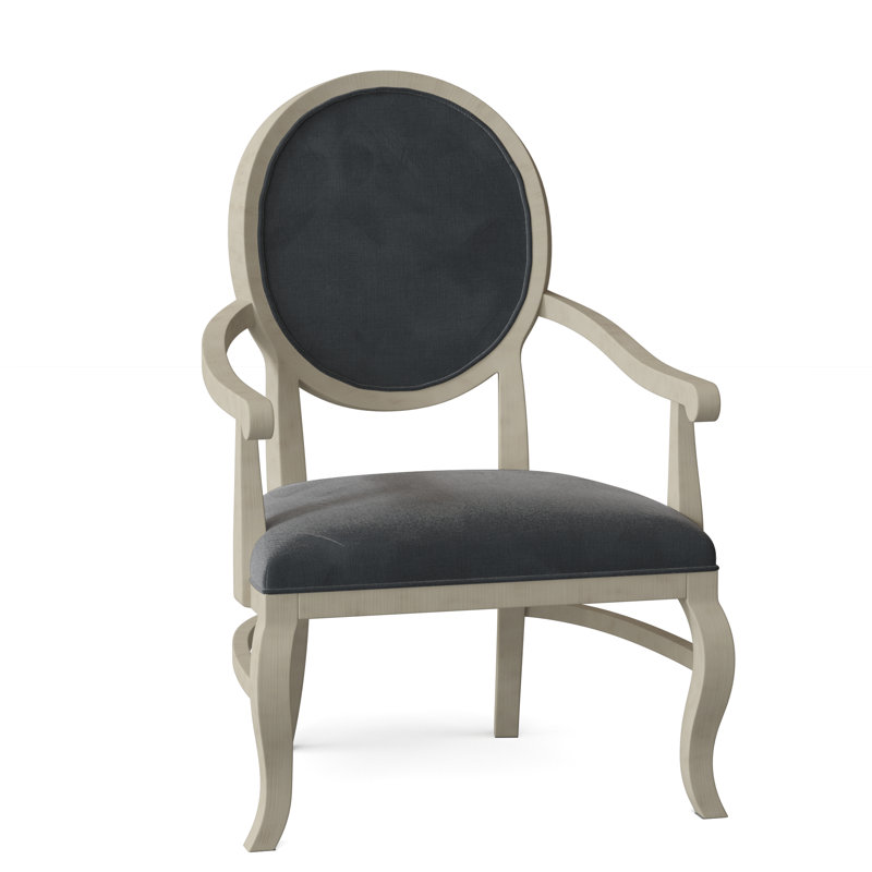 Oakland Upholstered King Louis Back Arm Chair, 9953 Mink, Almond Buff