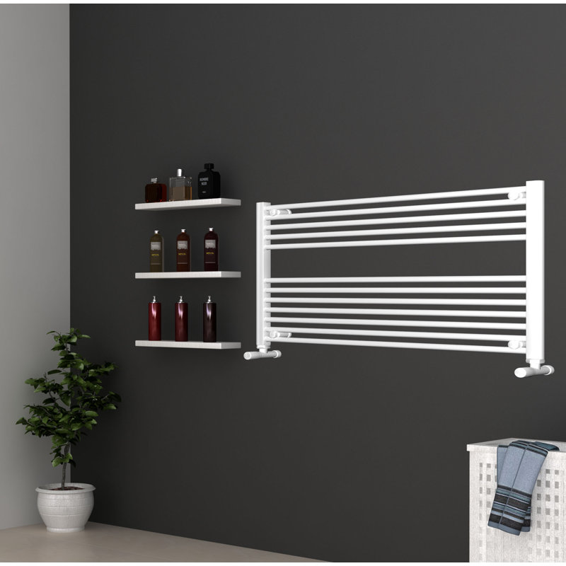 Shaunna Straight Towel Rail Heated Towel Rails, 60cm H x 120cm W x 3cm D, White