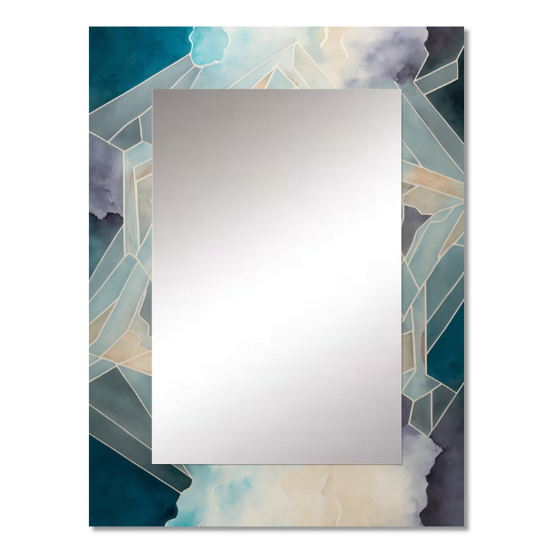Fondamentaux motifs sacrés géométrie VII - miroir décoratif géométrique, grand miroir mural beige, art imprimé en métal