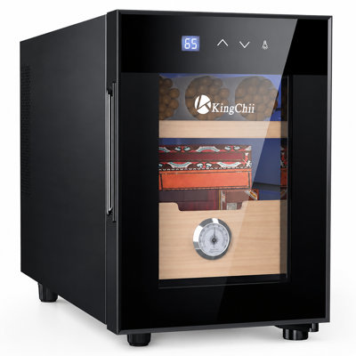 Cave à cigares électrique KingChii 16L avec tablettes en bois de cèdre espagnol