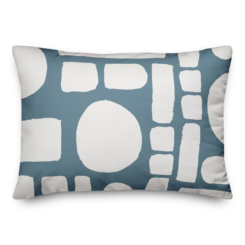 Collection 2 Modern Shapes Geometric Lumbar Pillow, Blue