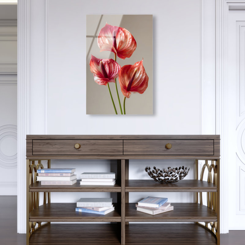 Crimson Silk Veins II Print, 15"H x 10"W, High-Gloss Acrylic Print