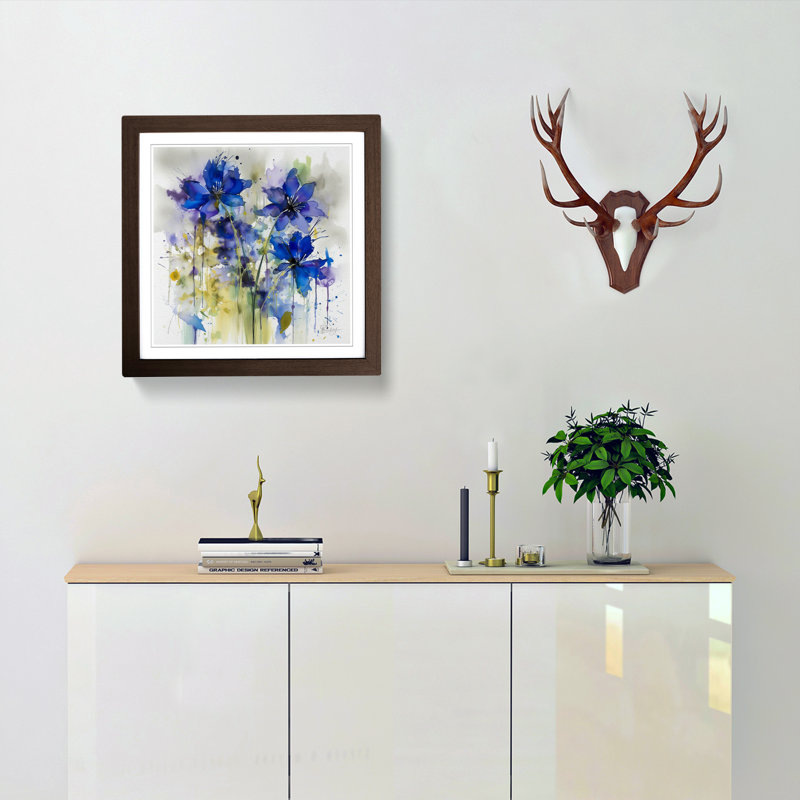 Single Picture Frame Print on Wood, Walnut