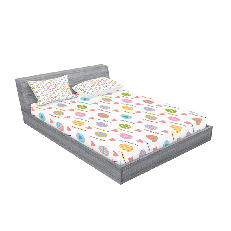 Multicolore drap-housse et coussin décoratif Ambesonne, Ensemble de draps pour très grand lit californien