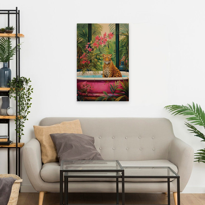 Art de baignoire guépard - Tropical Leopard, H 24 po x l 16 po