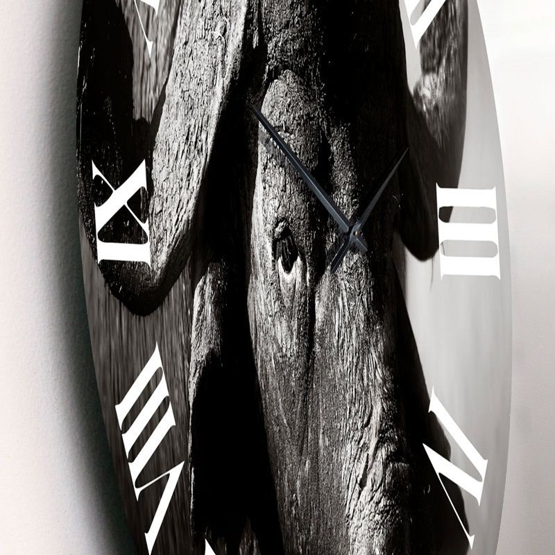 Portrait monochrome de Buffalo II - Horloge murale de ferme, Petit