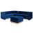 Modern Upholstered Blue Velvet - Dense Foam Padding For Comfort Contemporary In Stainless Steel Base Durability-738793009