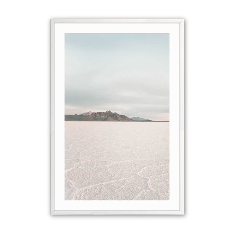 Imprimé d'horizons salés, H 17 po x l 13 po x P 1,25 po, Cadre opaque blanc