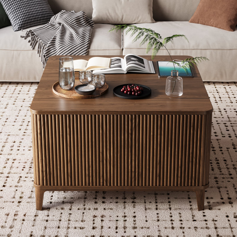Table basse à plateau relevable avec rangement