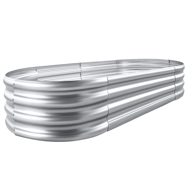 Galvanized Raised Garden Bed Kit, Silver, 1" H x 4" W x 2" D, 1