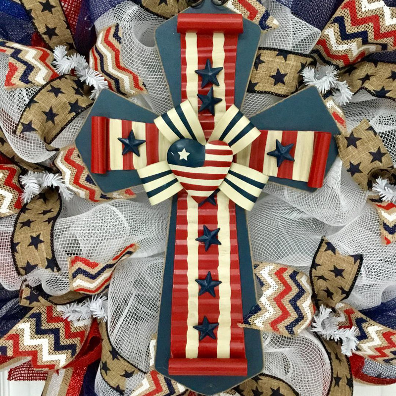Patriotic Cross Wreath