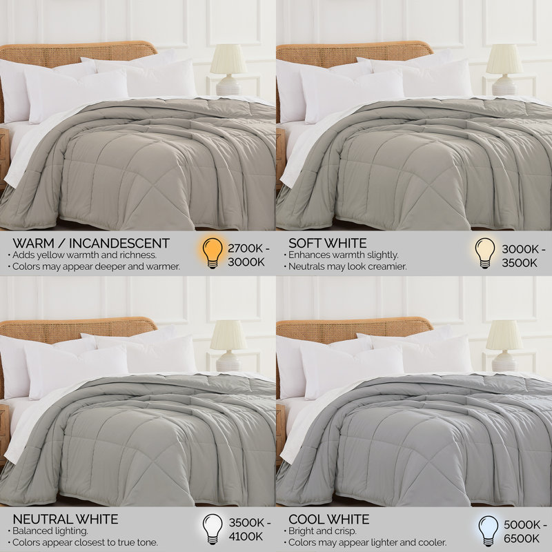 Édredon en duvet synthétique Southwest Fine Linens, Édredon grand, Gris acier
