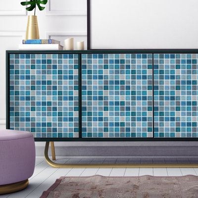 11.23'' W x 5.52'' L Aluminium Film Peel and Stick Mosaic Tile
