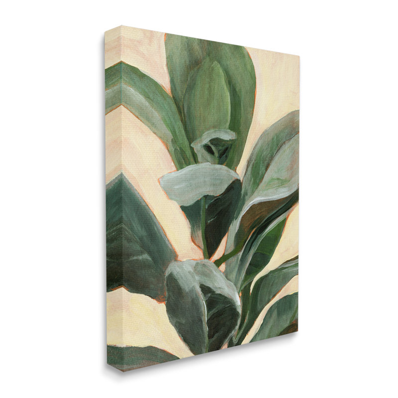 Étude de plantes en pot courbes vertes, H 48 po x l 36 po, Toile tendue