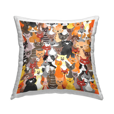 Coussin décoratif amusant à motif de chats, par Madelen Klingeroth