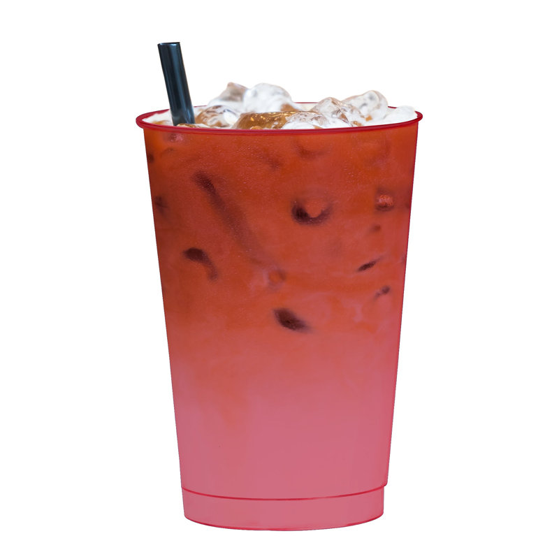 Gobelets de fête jetables en plastique rouge transparent (35 cl) - 240 gobelets