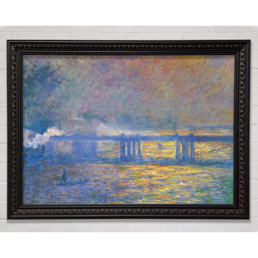 Gerahmtes Leinwandbild Monet Charing Cross Bridge