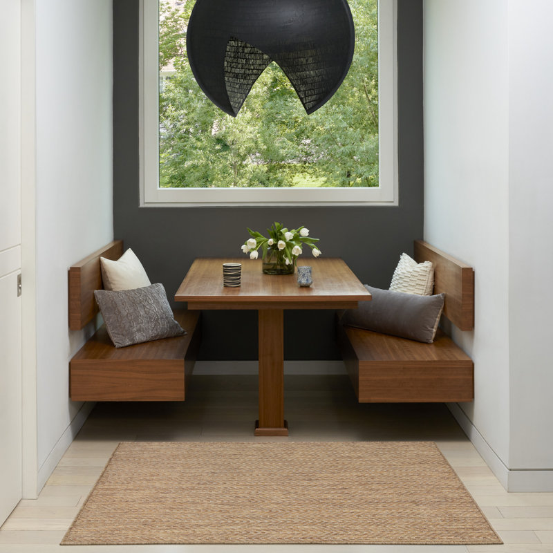 Remmie Black Modern Indoor/Outdoor Rug, Rectangle 3' x 5', Natural